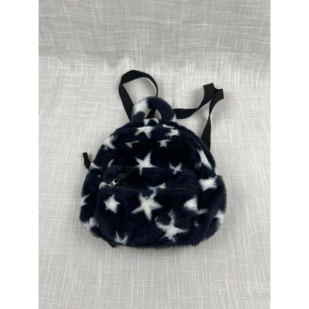 Faux Fur Star Pattern Kids Mini Backpack